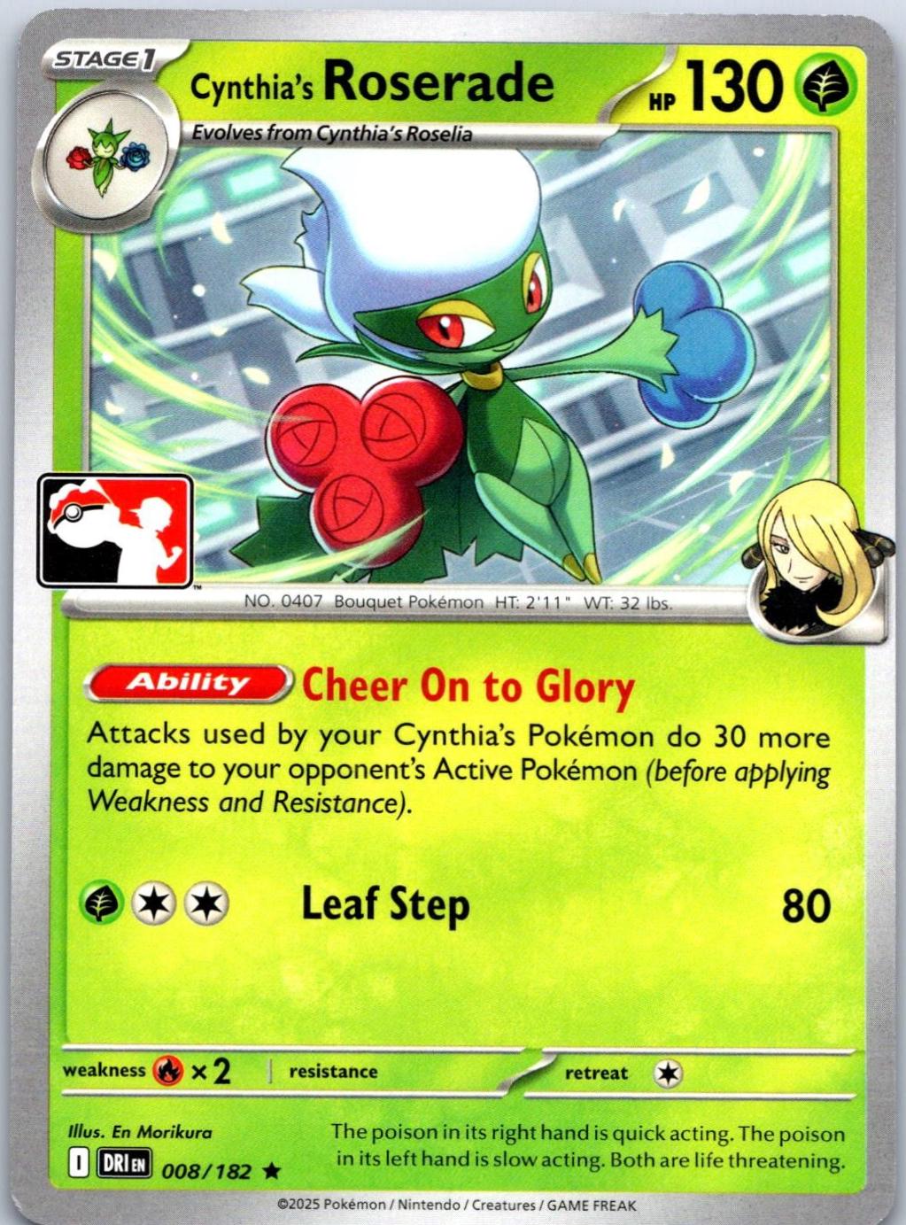 Destined Rivals Cynthia's Roserade [Prize-Pack] Pokémon card